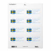 Étiquette du drapeau suédois (Feuille entière)