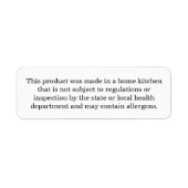 Étiquette du droit alimentaire du chalet (Devant)