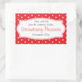 Étiquette du étiquette de confiture de fraises ou (Sac)