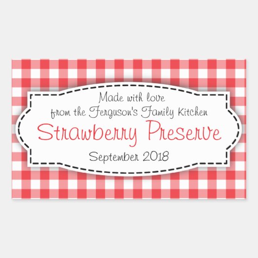 Étiquette du étiquette de la confiture de fraises  (Devant)