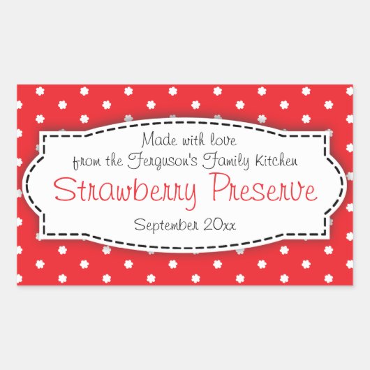 Étiquette du étiquette de la confiture de fraises  (Devant)