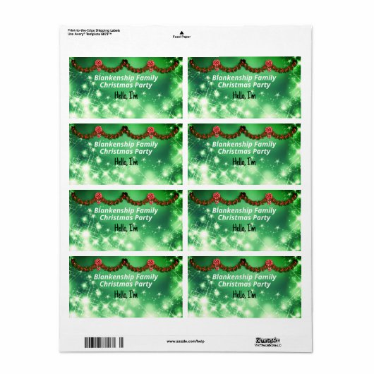 Étiquette du Étiquette de papier de la Garland et (Feuille entière)