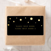 Étiquette du forfait Black & Gold Foil Modern Dots (En situation)
