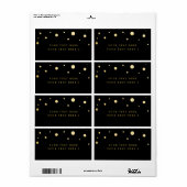 Étiquette du forfait Black & Gold Foil Modern Dots (Feuille entière)