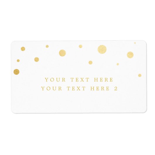 Étiquette du forfait White & Gold Foil Modern Dots (Devant)