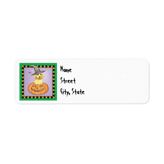 Étiquette du laboratoire jaune d'Halloween (Devant)