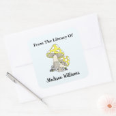 Étiquette du livre de champignon jaune rétro (Enveloppe)