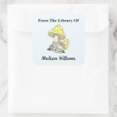 Étiquette du livre de champignon jaune rétro (Sac)