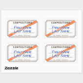 Étiquette du livre de composition avec étiquette à (Feuille)