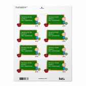 Étiquette du livre de garçons de l'école (Feuille entière)