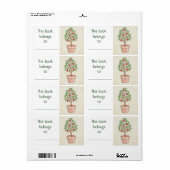 Étiquette du livre de l'arbre de grenade (Feuille entière)