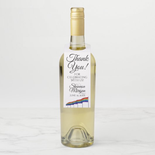 Étiquette du Mariage gay pride - Texte noir (Sur bouteille)