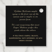 Étiquette du meilleur sirop d'érable du fabricant  (Dos)