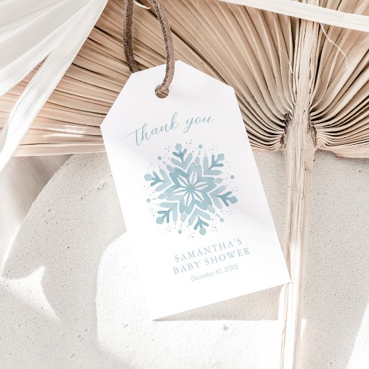 Étiquette du Merci de Baby shower d'hiver Snowflak