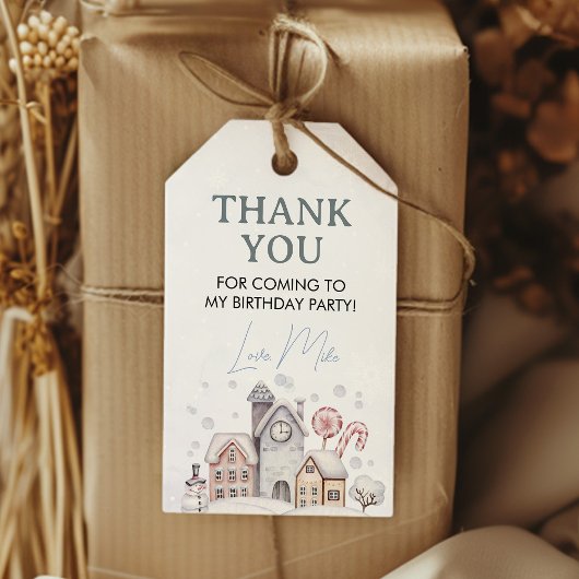 Étiquette du Merci de la fête Winter Wonderland Fa