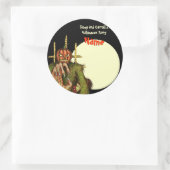 Étiquette du nom de la fête d'Halloween - Tête Cit (Sac)