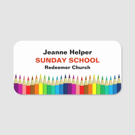 Étiquette du nom de l'enseignant ou du bénévole de (Devant)