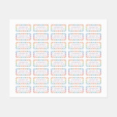 Étiquette du nom des enfants avec mignon plaid arc (Feuille)