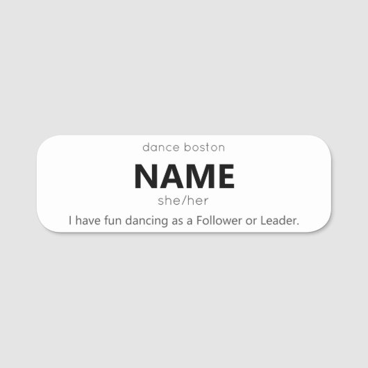 étiquette du nom du suiveur et du leader - WCS (Devant)