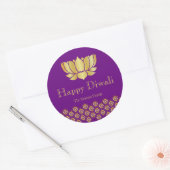 Étiquette du parti Diwali violet et or (Enveloppe)