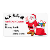 Étiquette Du Père Noël Personnalisez le nom de l'enfant Cade (Devant)