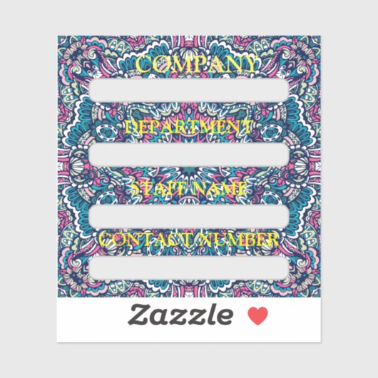 ÉTIQUETTE DU PERSONNEL STICKER POUR L'ENTREPRISE (Feuille)