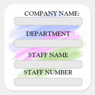 ÉTIQUETTE DU PERSONNEL STICKER POUR L'UTILISATION 