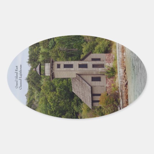 Étiquette du phare de Grand Island East Channel (Devant)