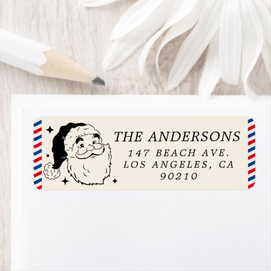 Étiquette du Pôle Nord du mignon Père Noël (En situation)