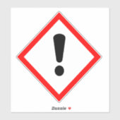 Étiquette du symbole de danger de marque d'exclama (Feuille)