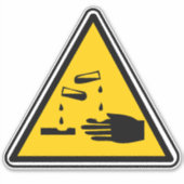 Étiquette du symbole de danger matériel corrosif (Devant)