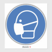 Étiquette du symbole de masque de poussière (Feuille)