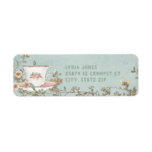 Étiquette du Tea Party fleur sauvage