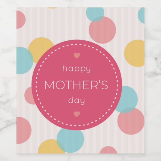 Étiquette du vin de la fête des mères (Étiquettes simples)