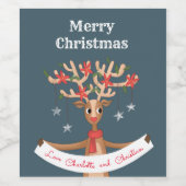 Étiquette du vin de Noël Reindeer (Étiquettes simples)