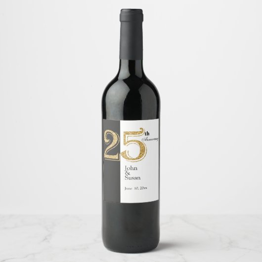 étiquette du vin du 25e anniversaire (Devant)