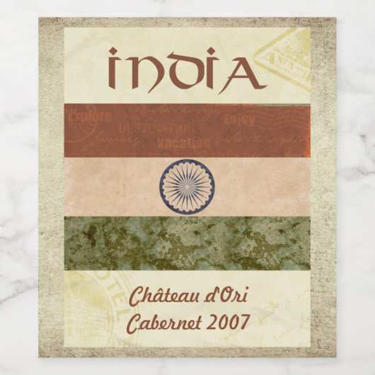 Étiquette du vin indien (Étiquettes simples)