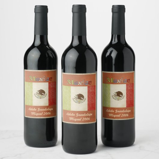 Étiquette du vin mexicain (Bouteilles)