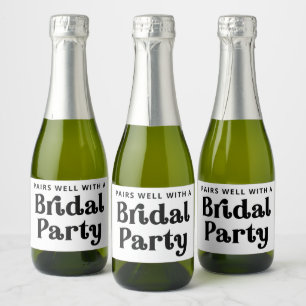 Étiquette du vin mousseux de la fête de la mariée