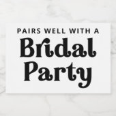 Étiquette du vin mousseux de la fête de la mariée (Étiquettes simples)