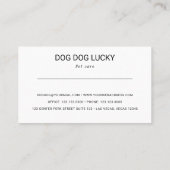 Étiquette du visage de chien (Dos)