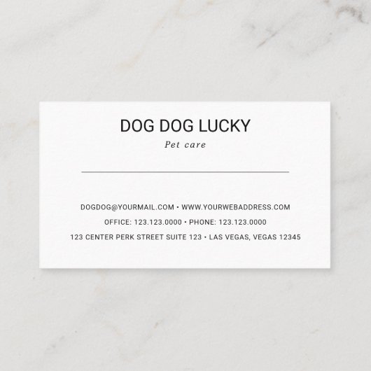 Étiquette du visage de chien (Dos)