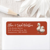 Étiquette Ducks Return Address Labels Rust Orange (En situation)