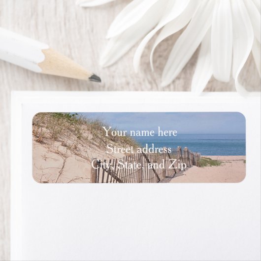 Étiquette Dunes de sable et clôture de plage (En situation)