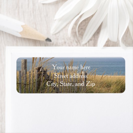 Étiquette Dunes de sable et clôture de plage (En situation)