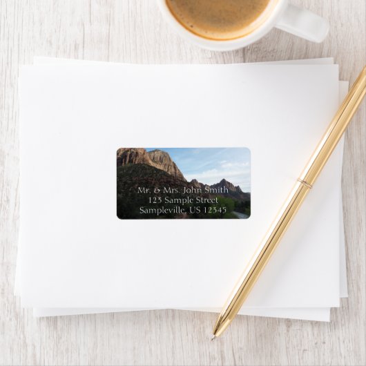 Étiquette Dusk à Canyon Junction dans le parc national de Zi (En situation)