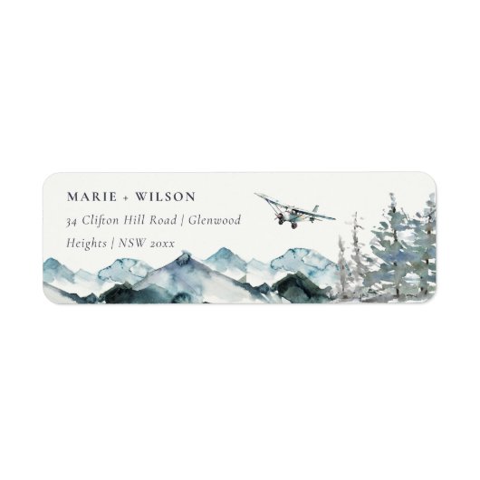 Étiquette Dusky Blue Mountains Pine Plane Glider Adresse (Devant)