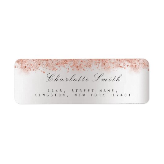 Étiquette Dust Star Rose Rose Grey RSVP Adresse de retour (Devant)