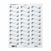 Étiquette Dusty Blue & Blue Floral 4 Adresse de retour Label (Feuille entière)