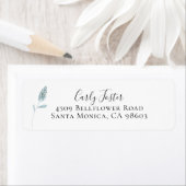 Étiquette Dusty Blue Botanical Floral Adresse de retour (En situation)